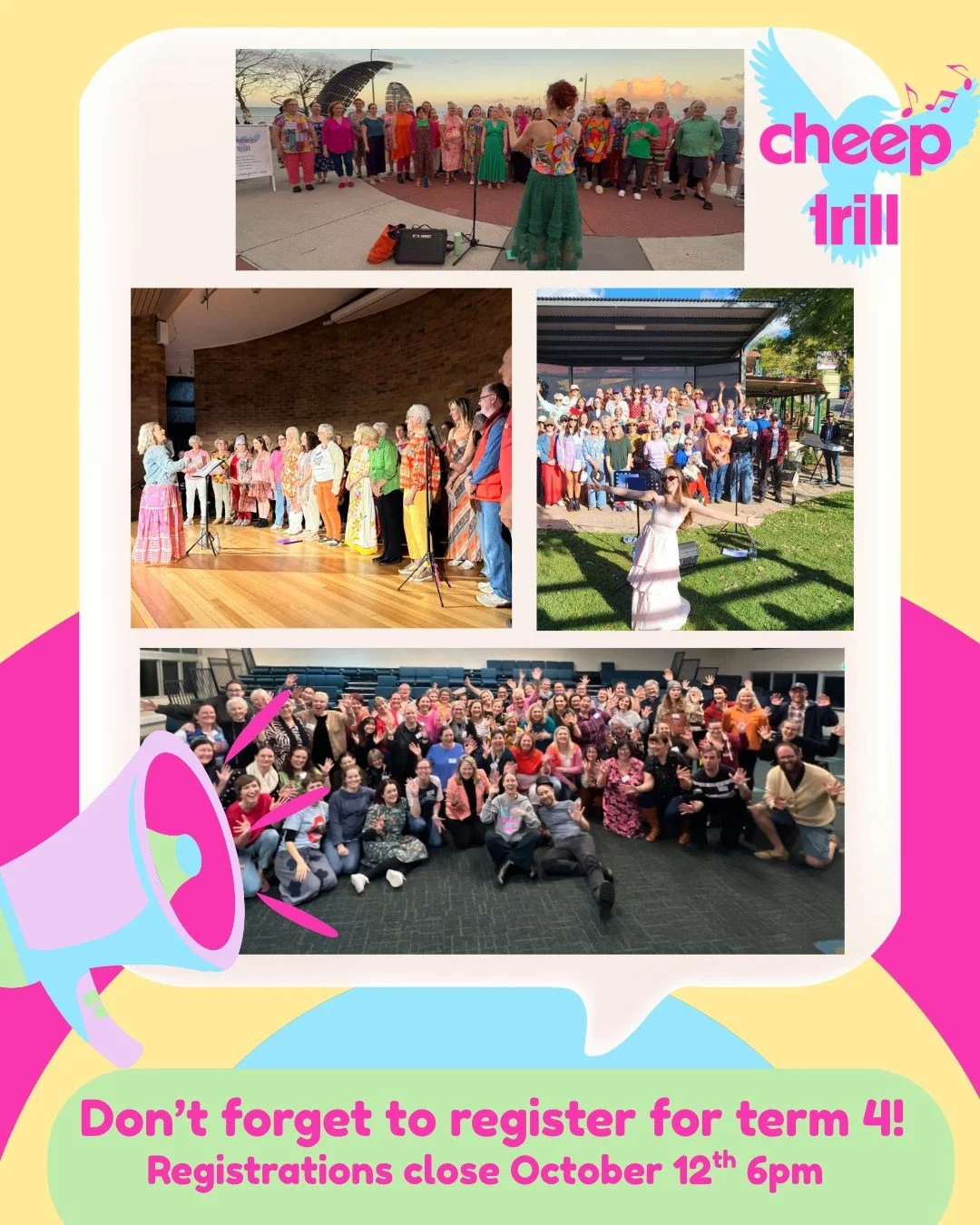 Term 4 is just around the corner, and we&rsquo;d love to sing with you. 🩷🎶

There&rsquo;s something very special about coming together each week to sing. 
It&rsquo;s a chance to make music, share a little joy, meet wonderful people and be part of a
