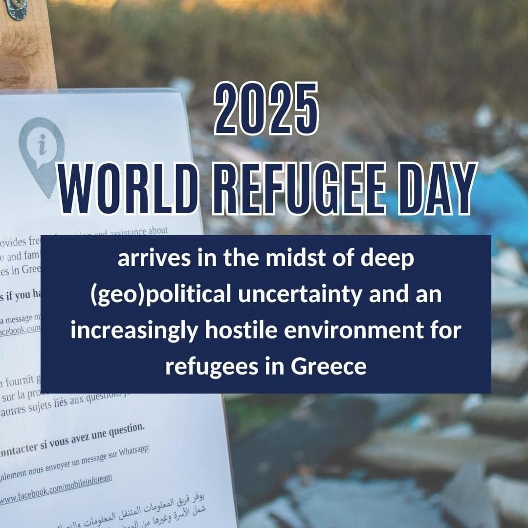 WORLD REFUGEE DAY

On World Refugee Day, Greek and EU officials must recall that seeking asylum is a human right, and that all people deserve to live in safety and dignity.

#RefugeeRights #AsylumSeekers #HumanDignity #HumanRights #ActNow #Greece #St