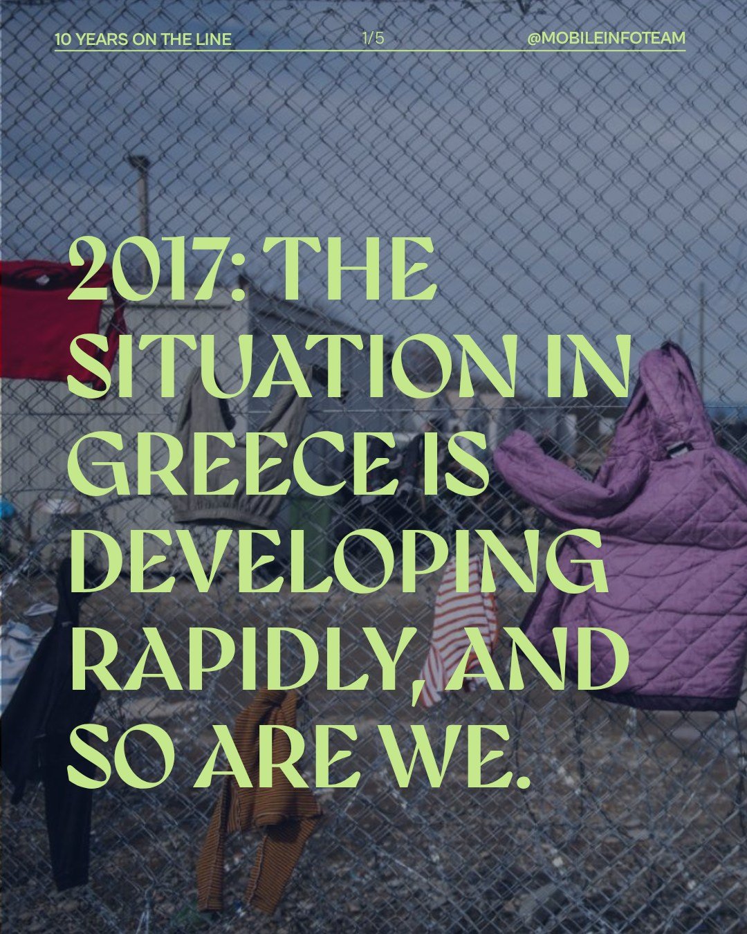 It's 2017: the situation in Greece is developing rapidly, and so are we, as we move our operations to Thessaloniki.

Next week, 2018. Conditions in camps are dire, and the need for MIT's services is growing. 

Follow along, also on BlueSky and Linked