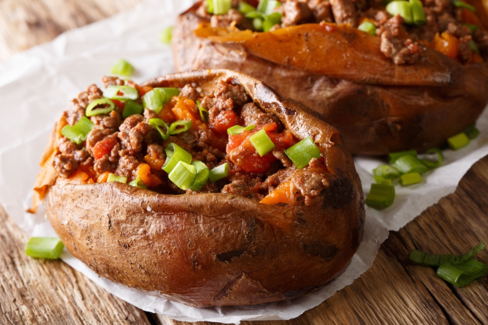 beef stuffed sweet potato