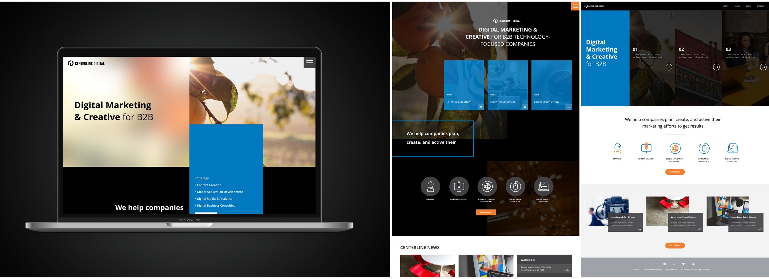 CENTERLINE WEB REDESIGN // ALT LAYOUT OPTIONS