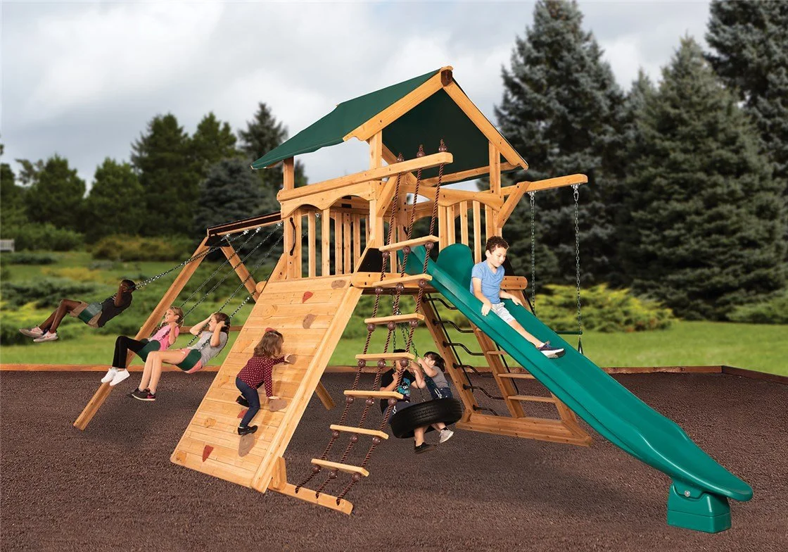 Backyard Adventures Olympian Peak XL 1 w/ Tarp Roof Green Playset