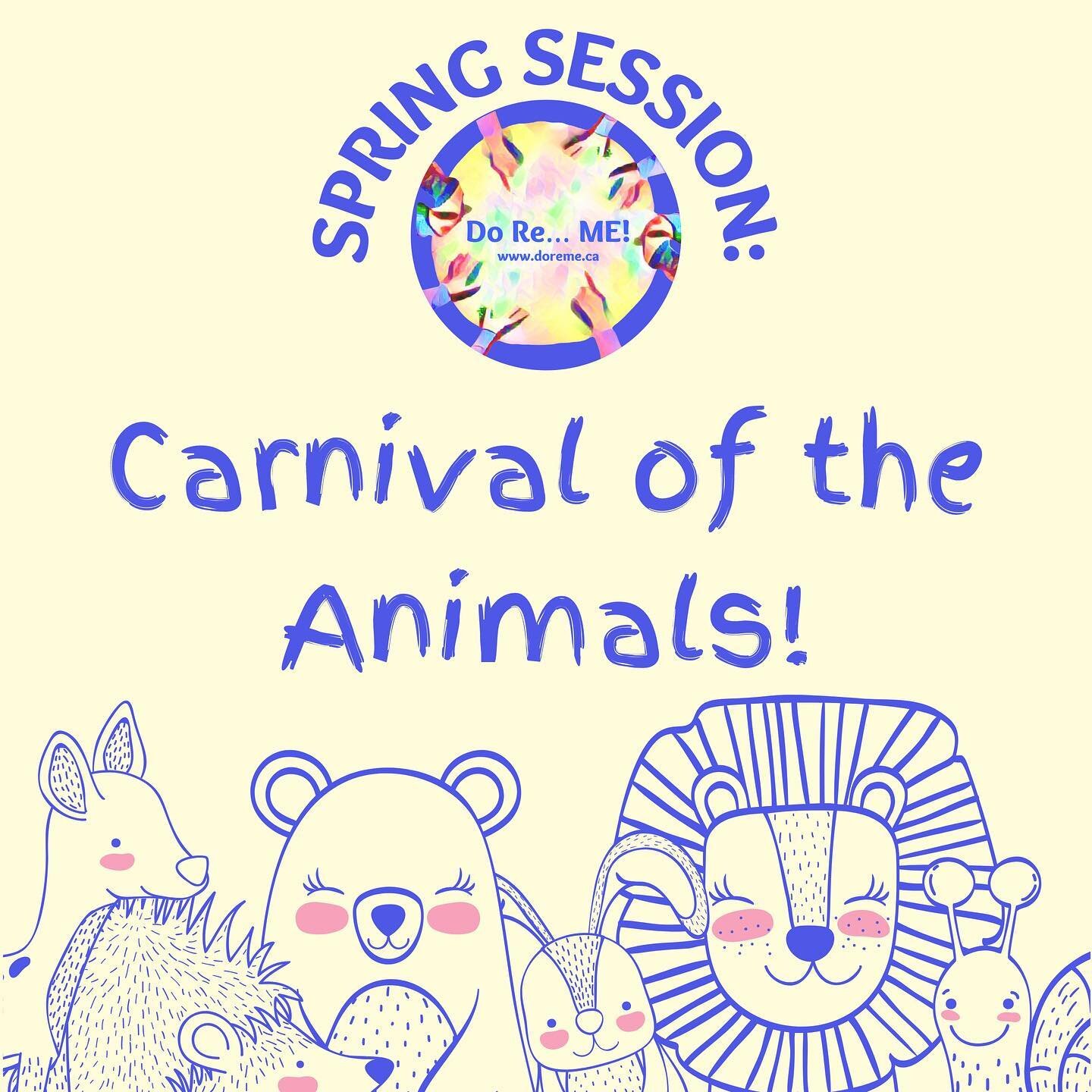 The spring session of Do Re&hellip; ME! begins in 3 weeks! Come explore how Saint-Sa&euml;ns uses instruments of the orchestra to mimic sounds and movements of the loveable animals in this children&rsquo;s classic🎵🦁