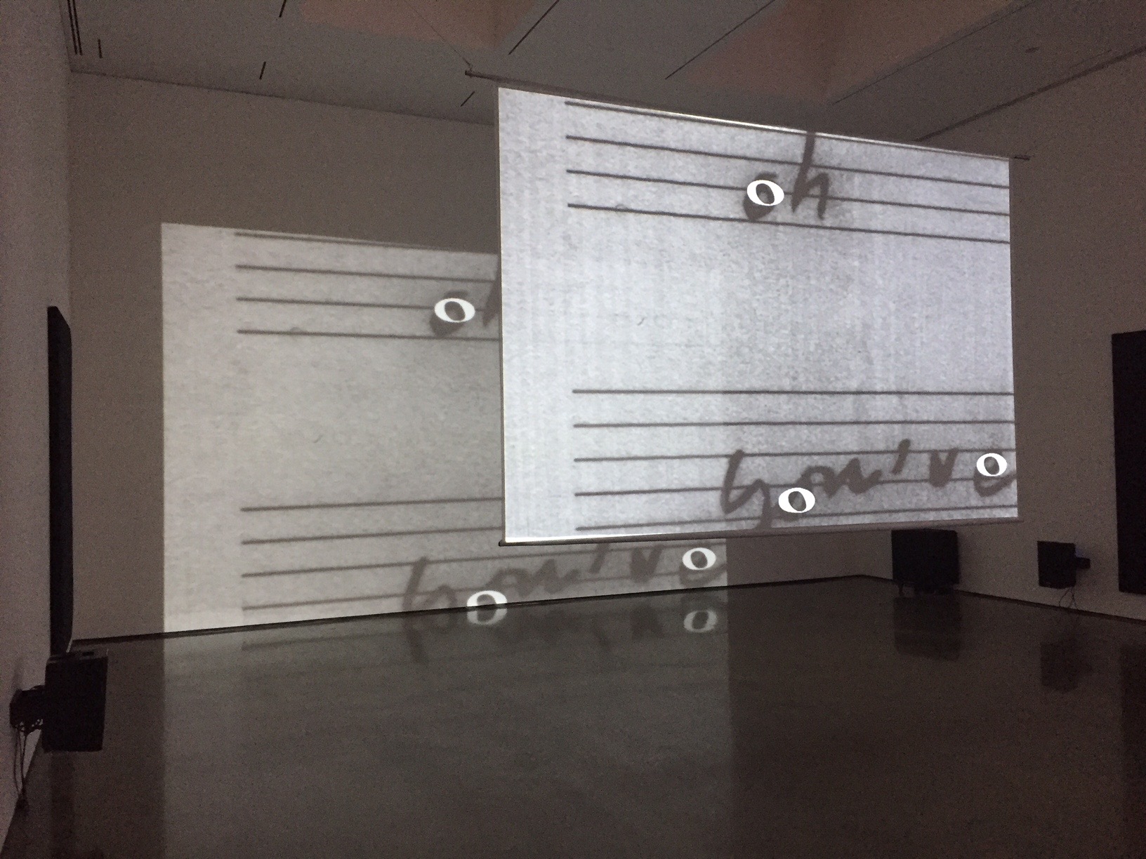 View of installation at Bard CCS exhibition "Marina Rosenfeld: After Notation", 2017
