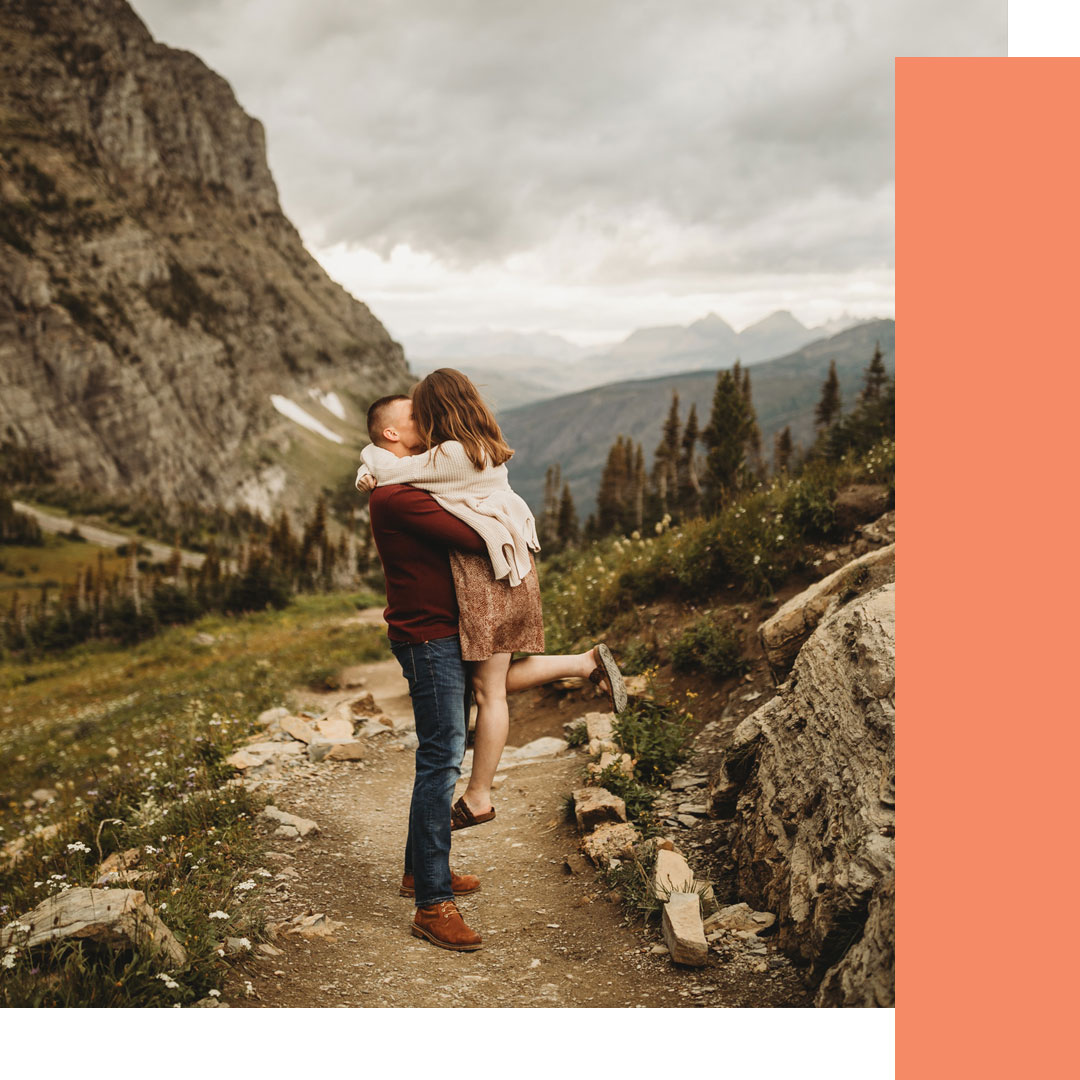 Glacier National Park couples session at Logan Pass