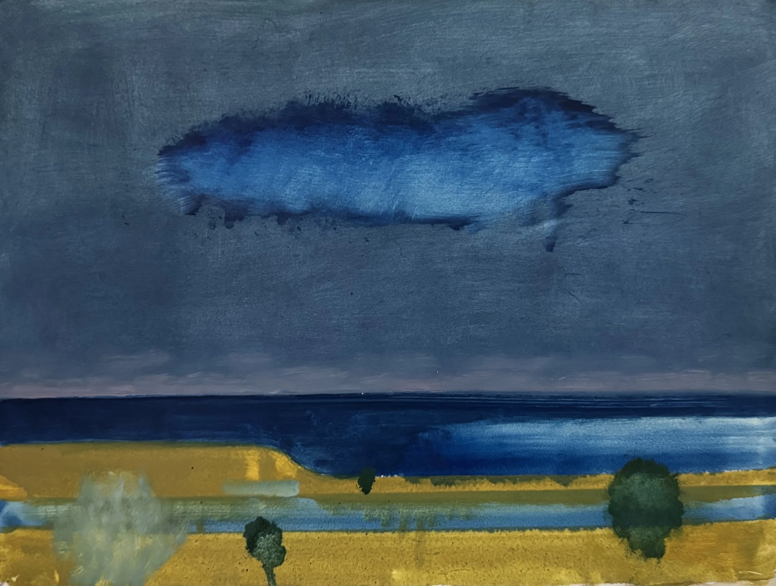   Causeway IV  oil on paper, 11”x 15” 