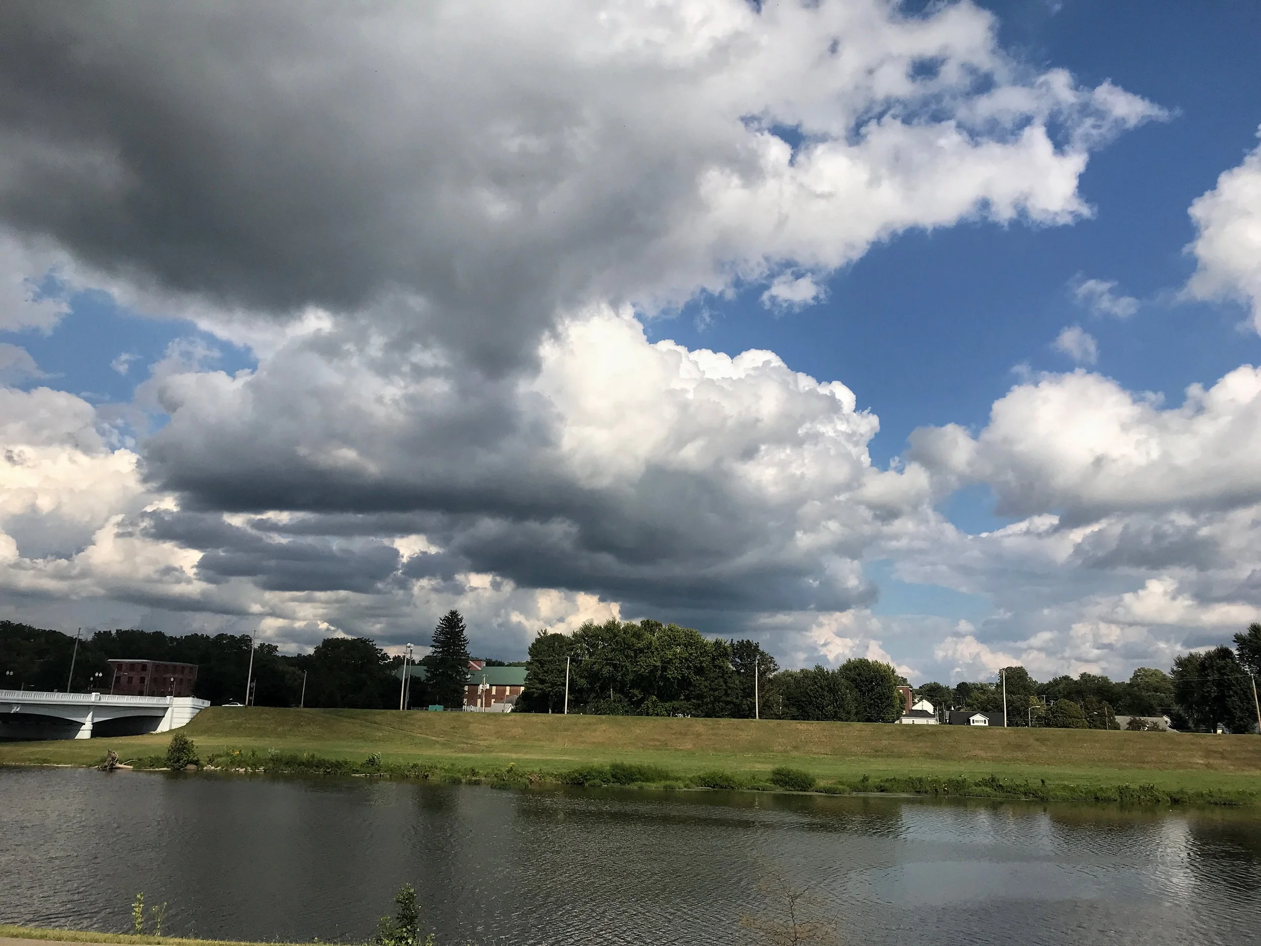 Clouds over Piqua and the Great Miami River