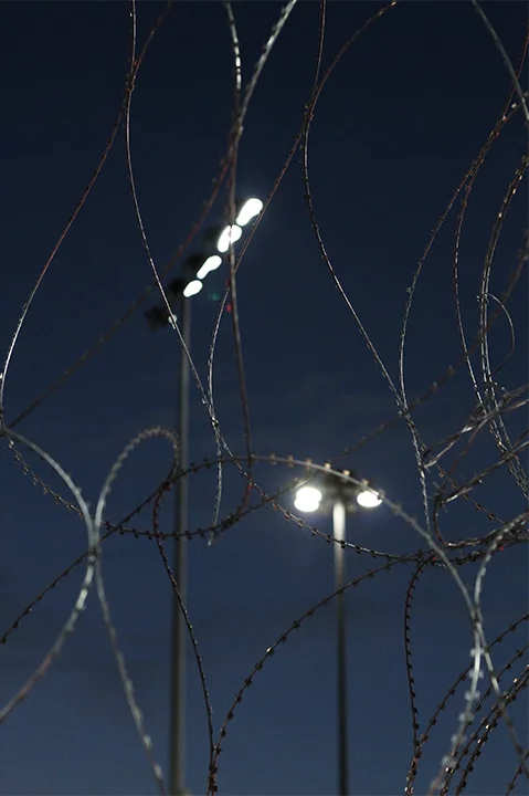 Barbed Wire. San Ysidro International Border. November, 2018. 5,200 U.S. troops were deployed to the U.S./Mexico international border under Trump’s xenophobic Operation Faithful Patriot. Their duties included mainly installing barbed wire in illogical and irrational places.
