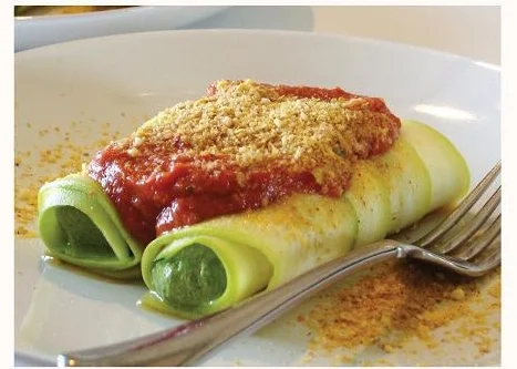 Spinach & Pumpkin Seed Manicotti (raw)