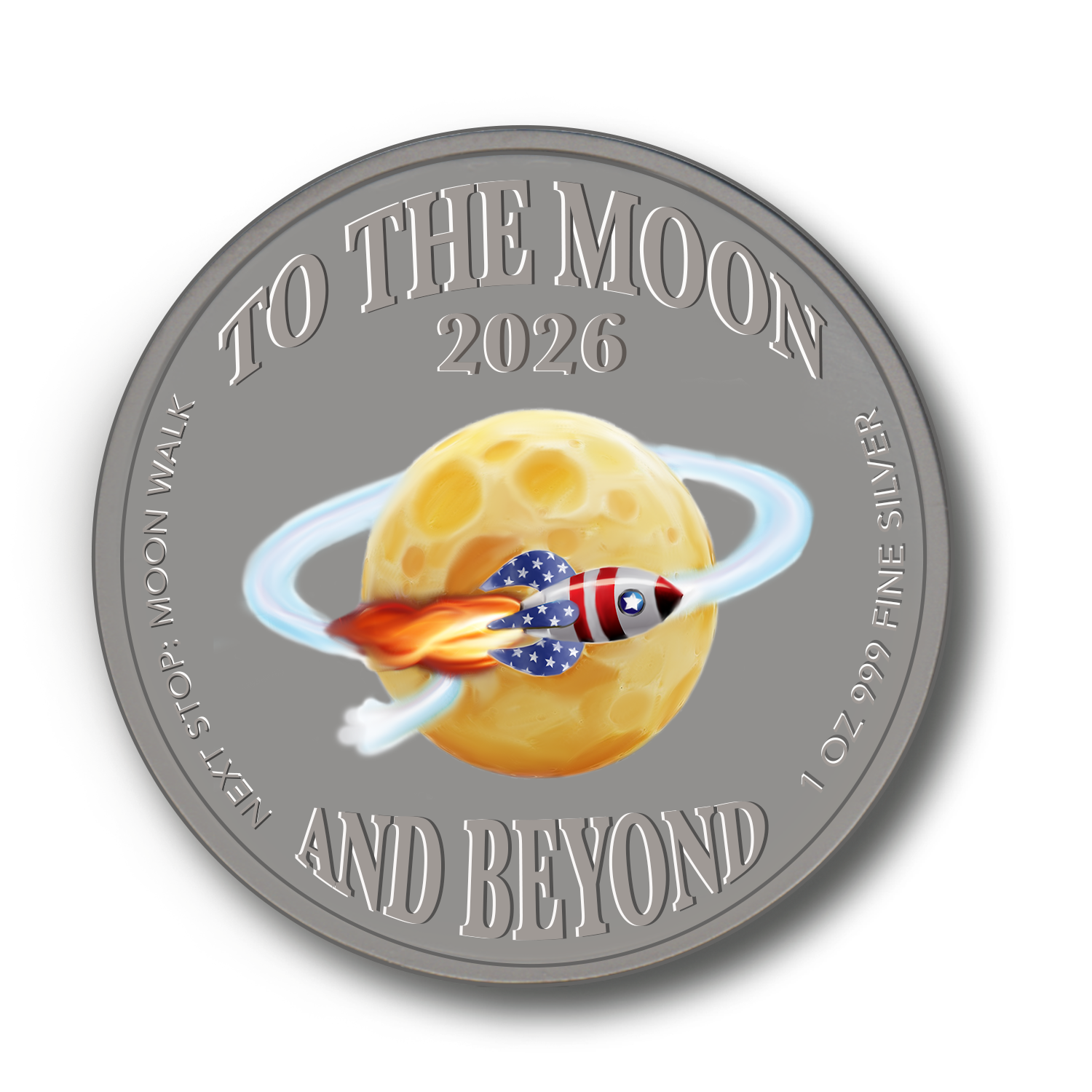 To The Moon 1oz 999 Fine Silver Coin (IN STOCK)