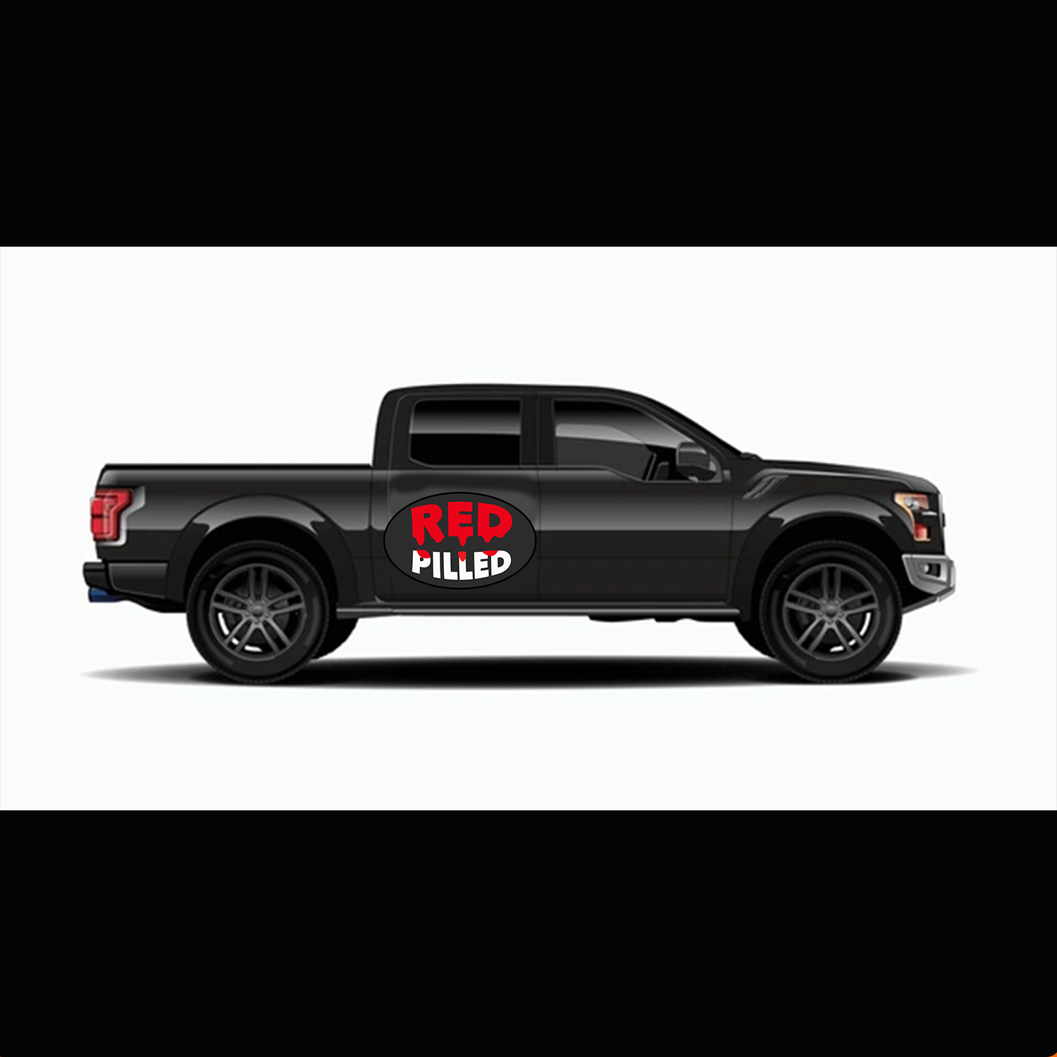 car magnet black truck red pilled.png