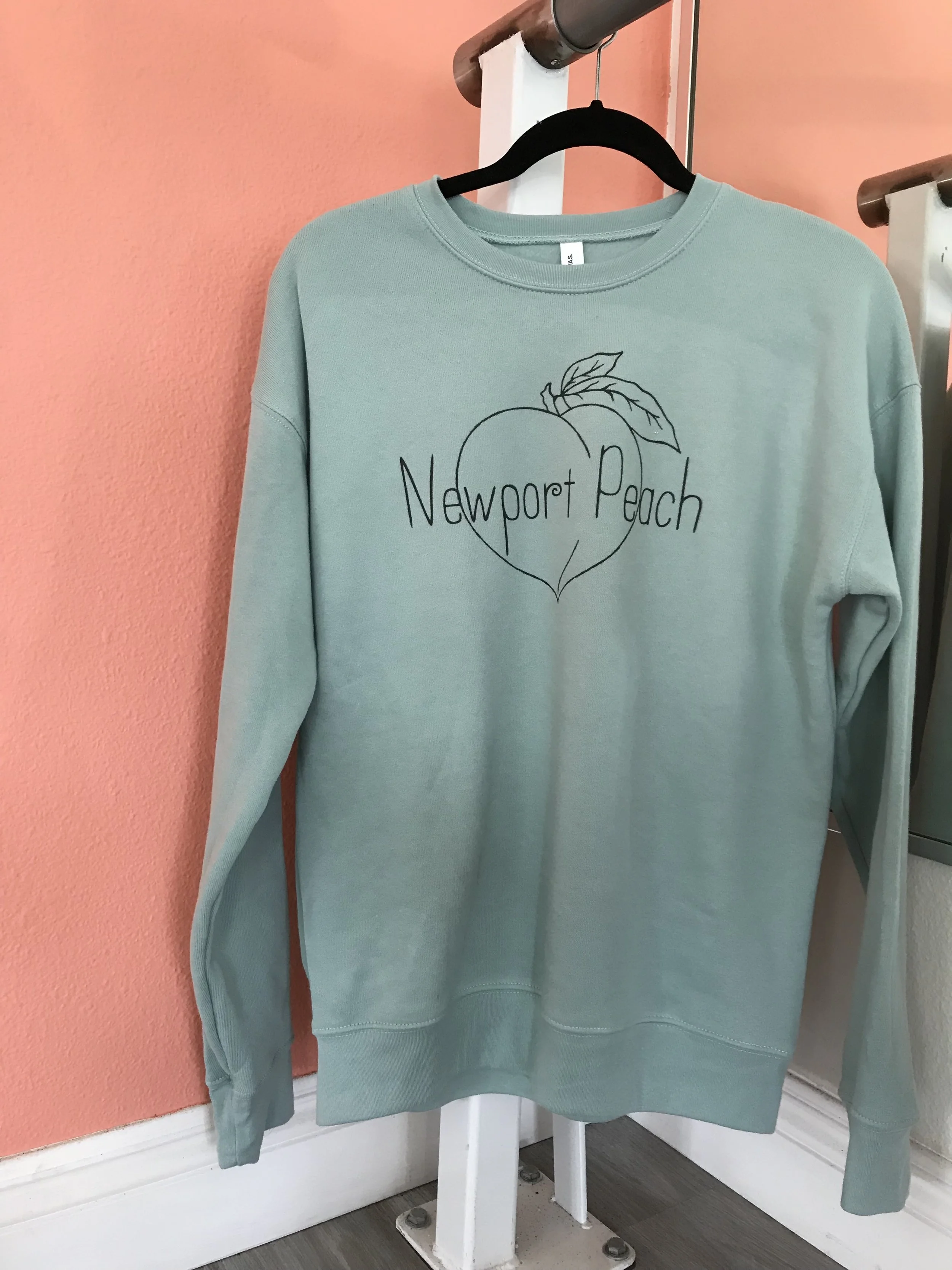 DUSTY BLUE - LONG CREW - SIZES MED - XL (SMALLS OUT OF STOCK IN BLUE) ALSO AVAILABLE IN LIGHT PEACH & MAUVE