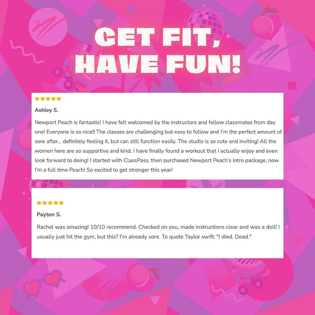 Transform your fitness journey with some fun! ⭐⭐⭐⭐⭐ 🎉

Prepare to sweat, laugh, and crush those targets while enjoying every moment! ✨

Let our 5-star reviews do the talking.

Ready to dive into the excitement?

Tap the link in our bio to snag 2 wee