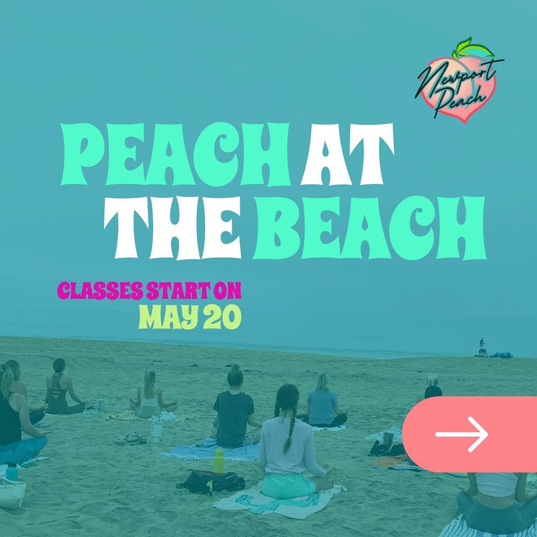 It&rsquo;s that time of year and Beach classes are BACK!

🍑 Join us for Peach at the Beach on Monday, May 20! 

🏖️ Feel the sand between your toes as you stretch, strengthen, and soak up the sun with our energizing blend of peach-powered pilates-in