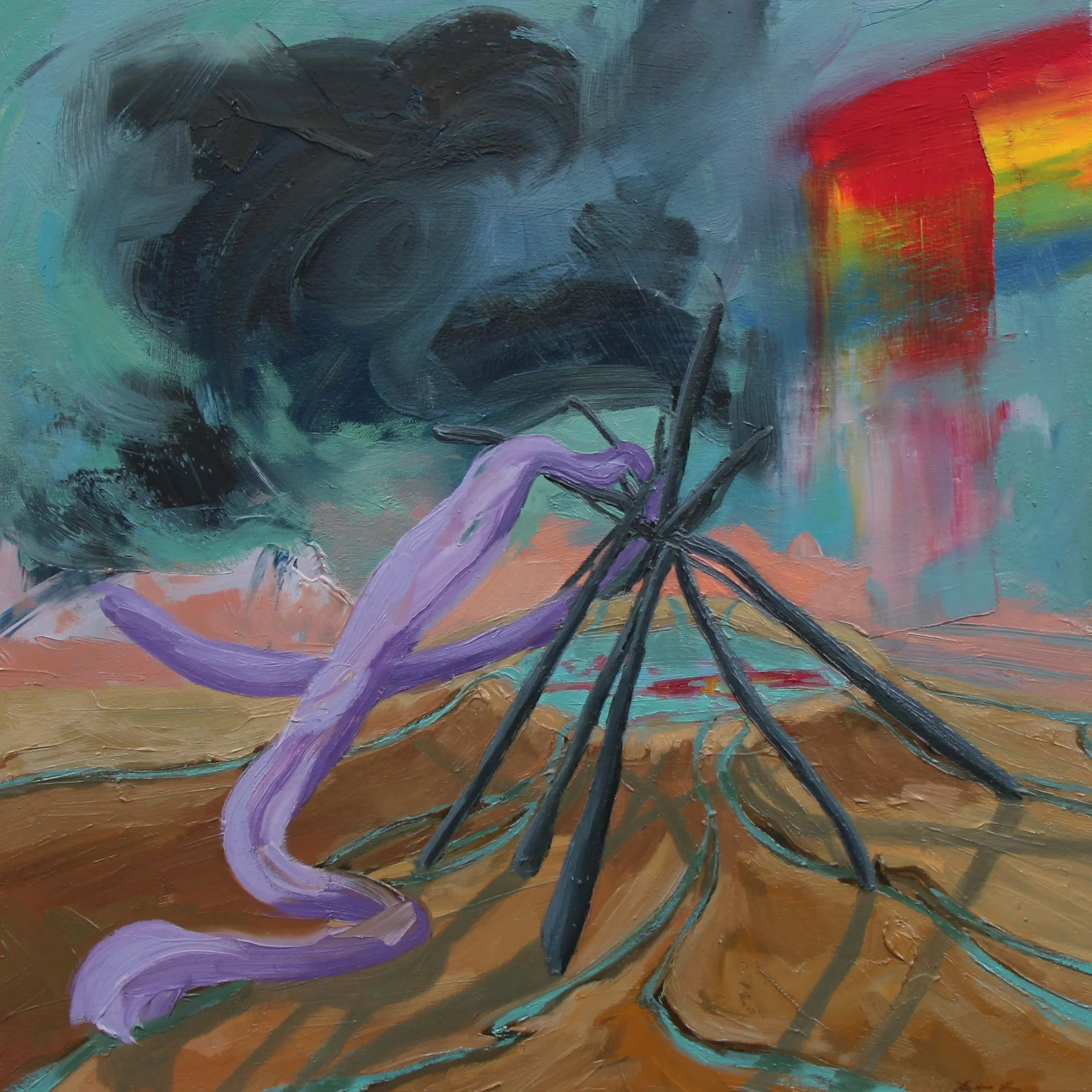  © Fault Line III, 20x20 inches, oil on canvas. 