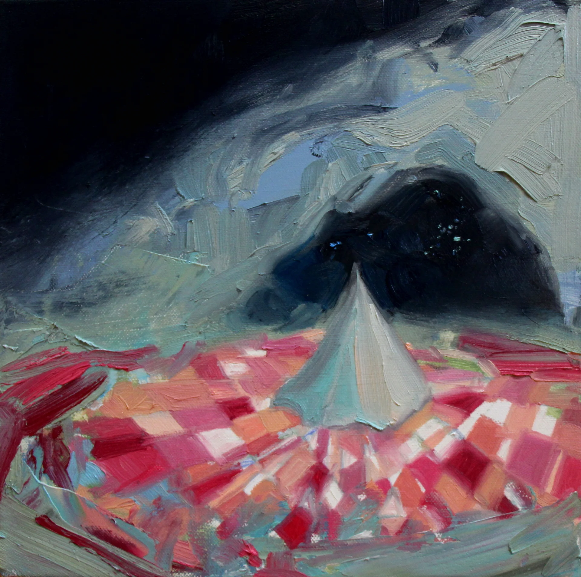  © Shelter, 12x12 inches, oil on canvas. -sold 