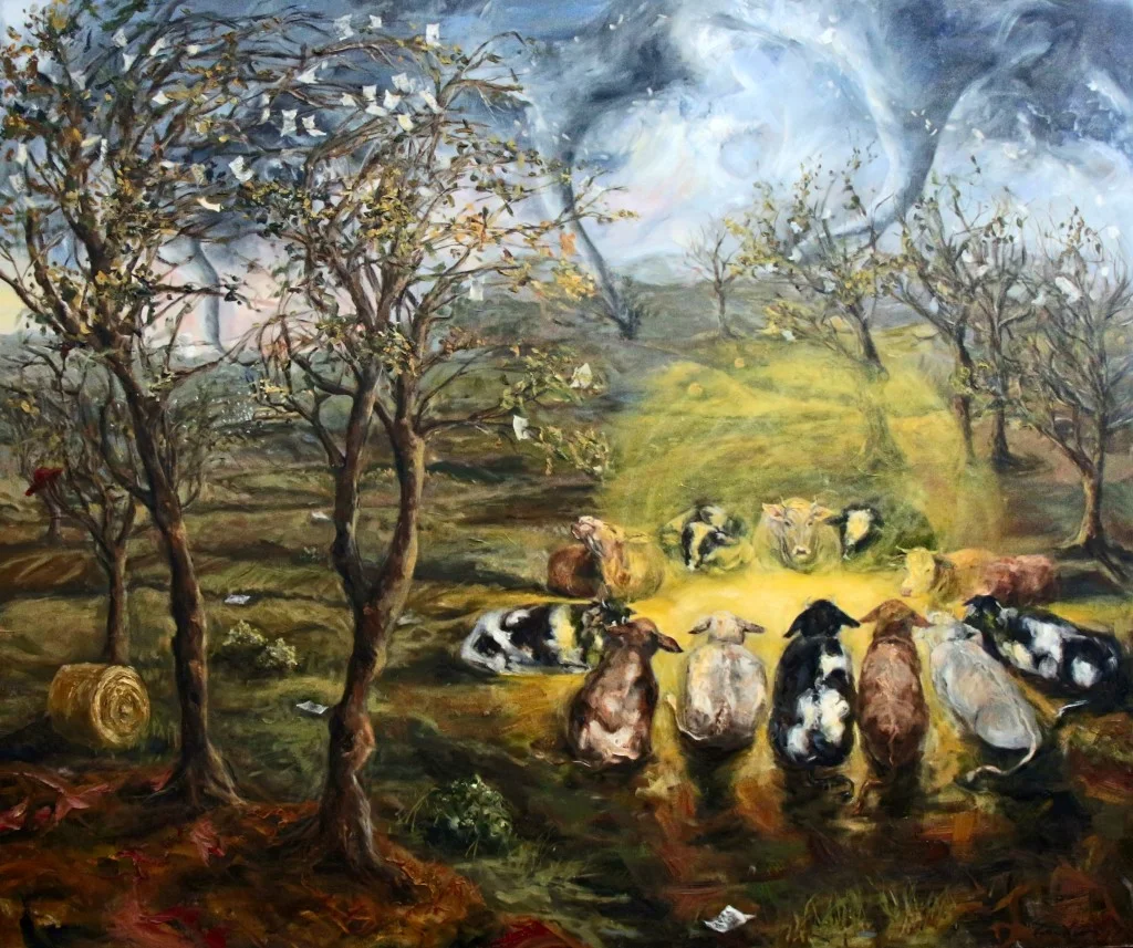 © The Meeting, 50x60 inches, oil on canvas - not available