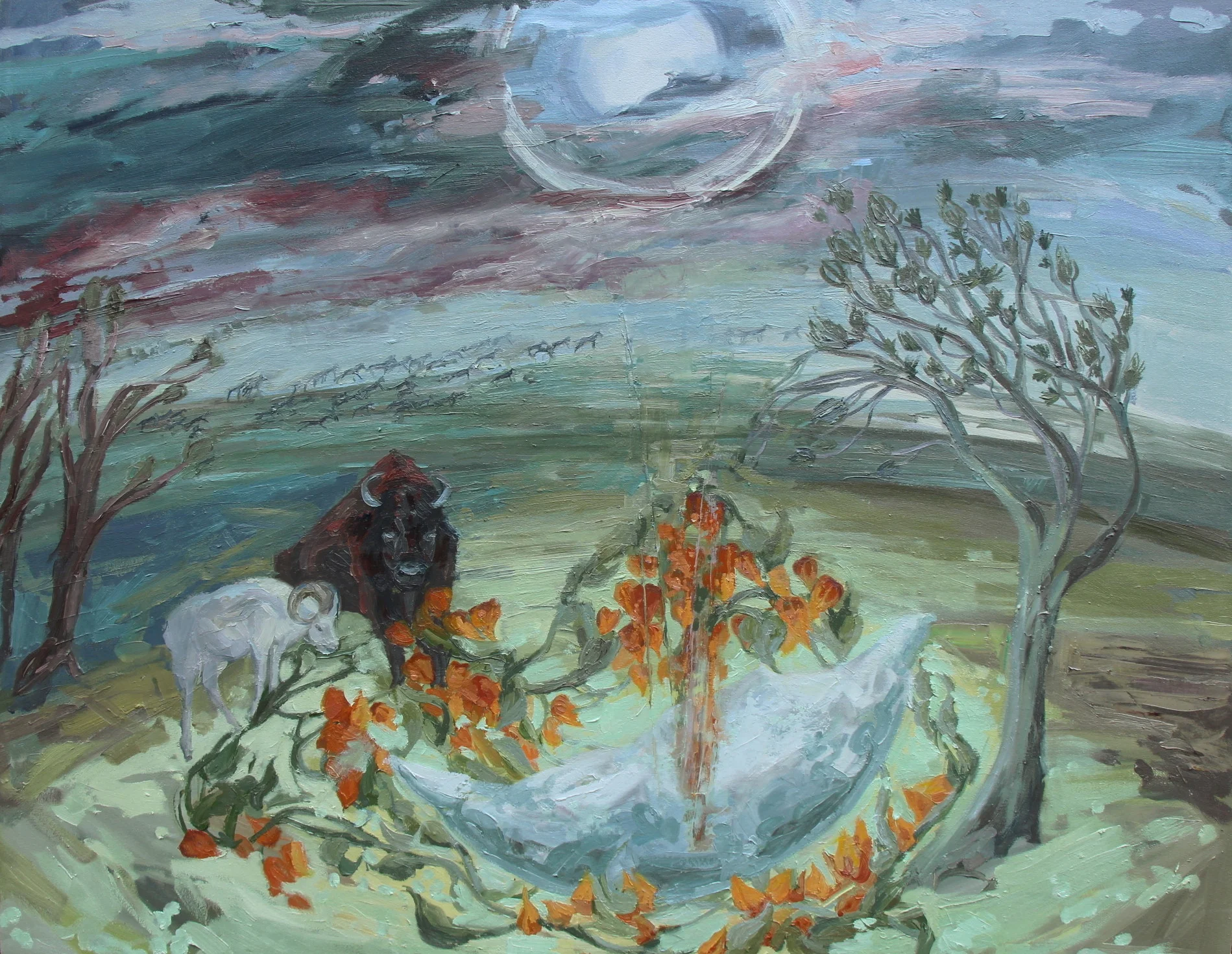  © Lance's Moon, 45x57 inches, oil on canvas. - sold 