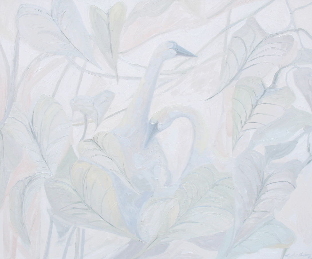 © White on White #7, 38x46 inches, oil on canvas, 2017