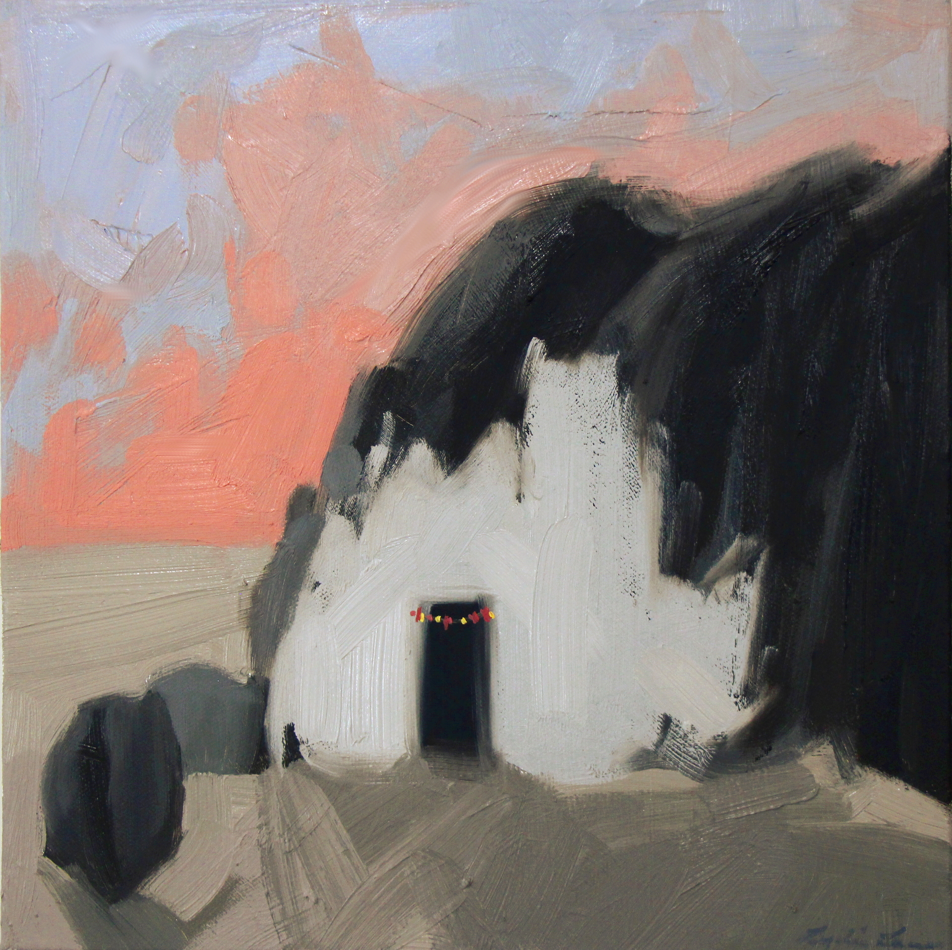 © Curtain I, 12x12 inches, oil on canvas, 2015.