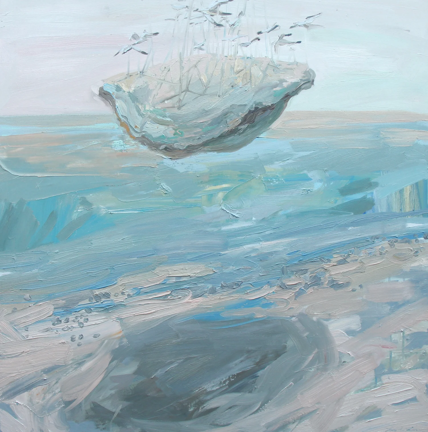  © East Coast Problems, 30x30 inches, oil on canvas, 2017 - sold. 