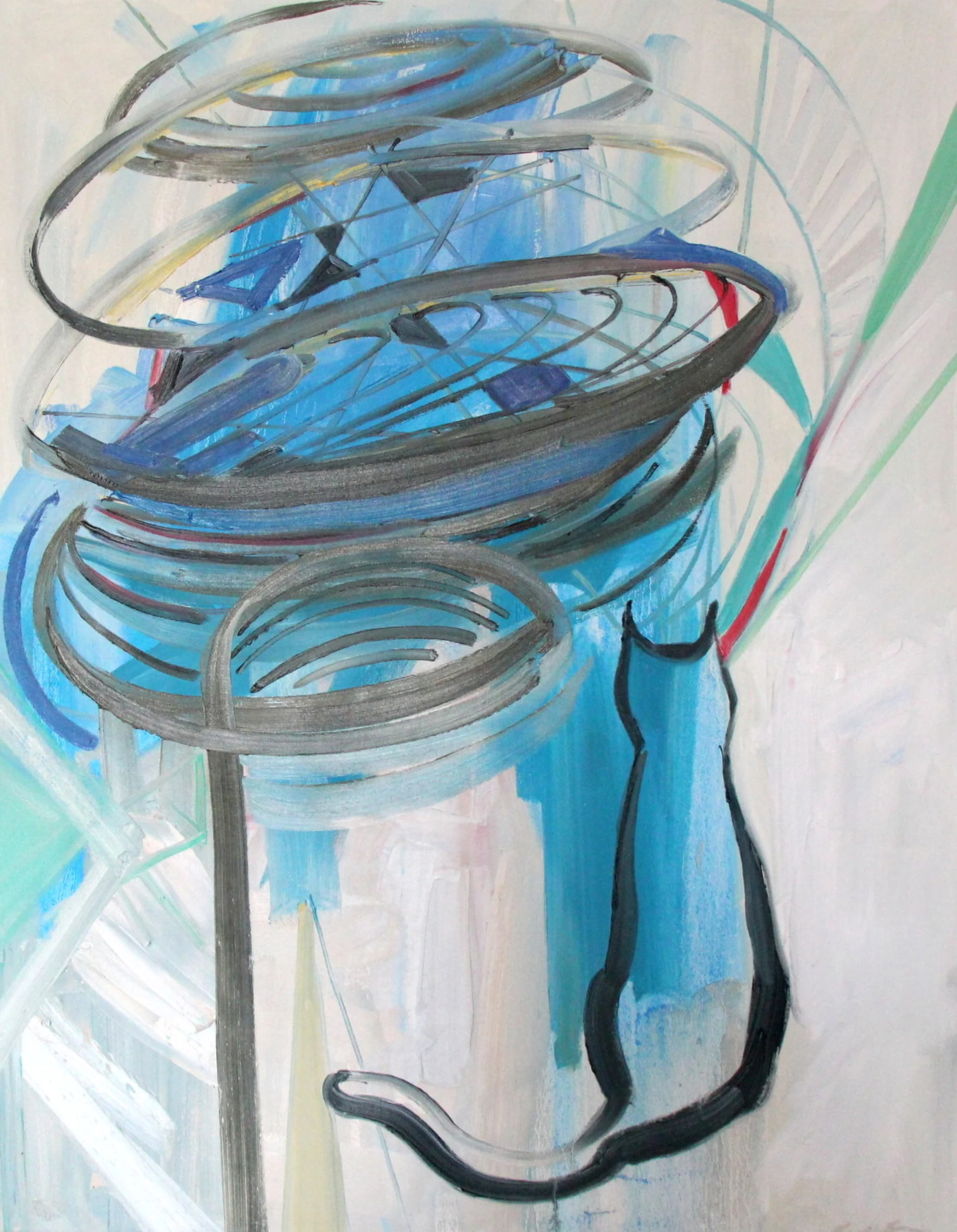  © Linus Goes Out for a Sit, 36x46 inches, oil on canvas, 2017 - sold 