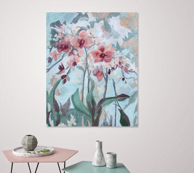 Spring Orchid, 40x50 inches, oil on canvas.