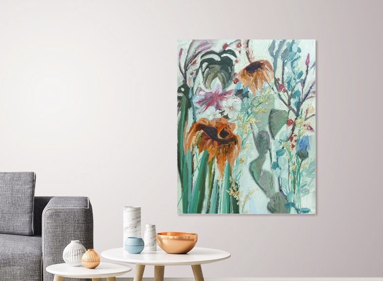 Mood Garden I, 40x50 inches, oil on canvas.