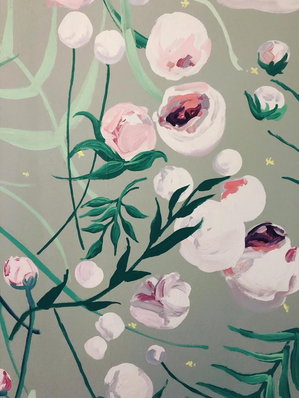 Wall of Peonies, Detail