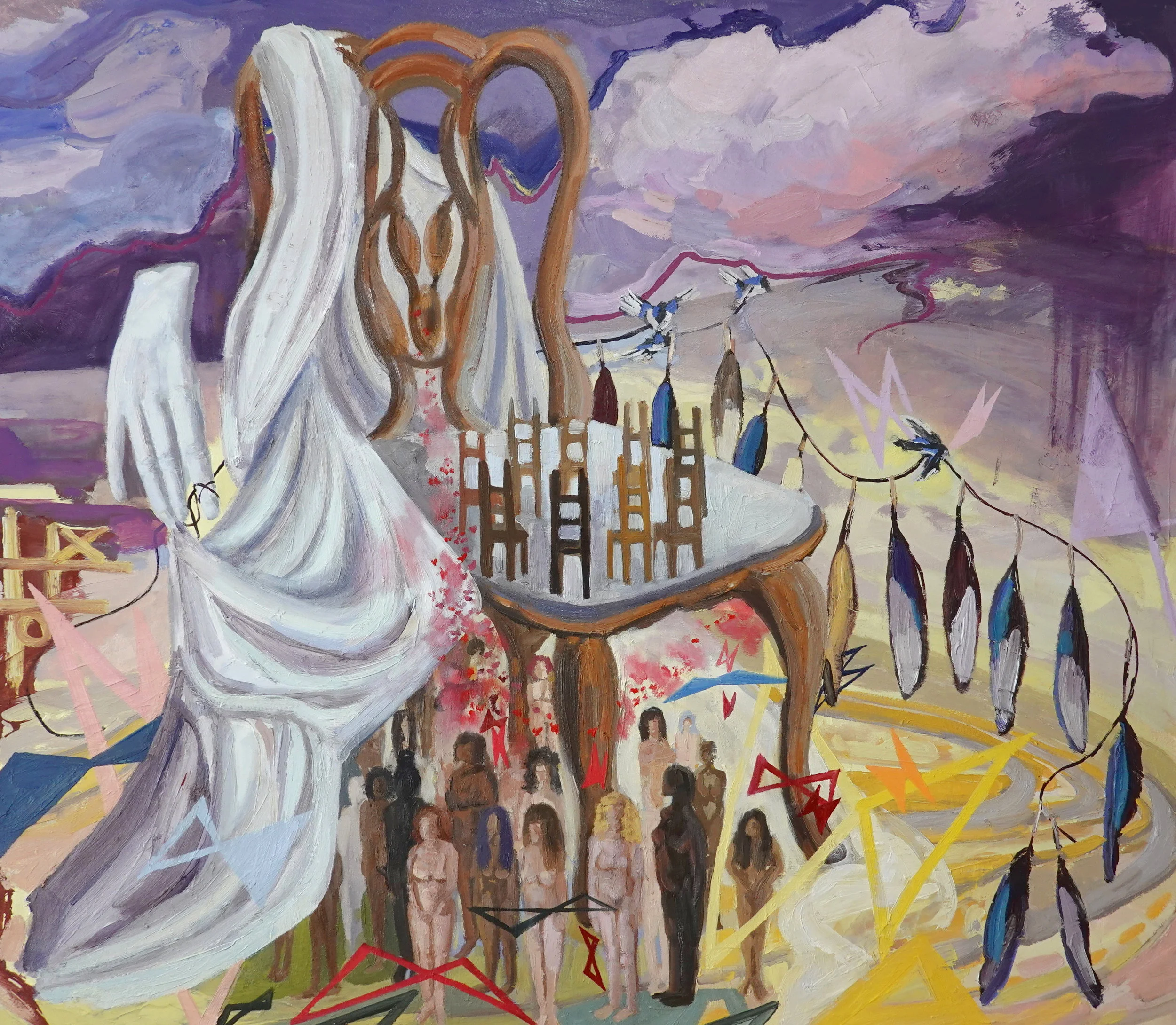  © Voices, 40x46 inches, oil on canvas, 2018. 