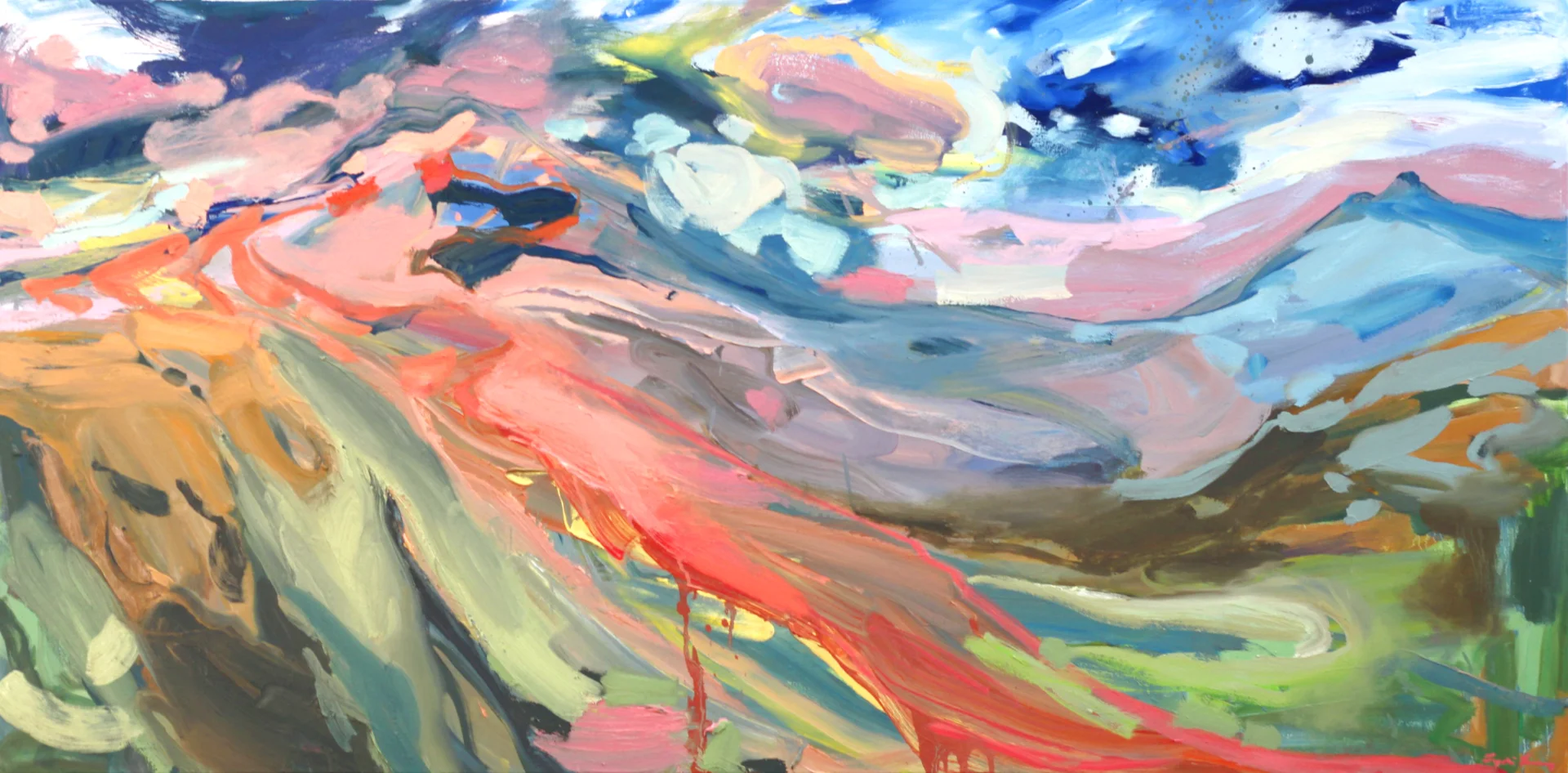  © Volcano, 30x60 inches, oil on canvas, 2019 