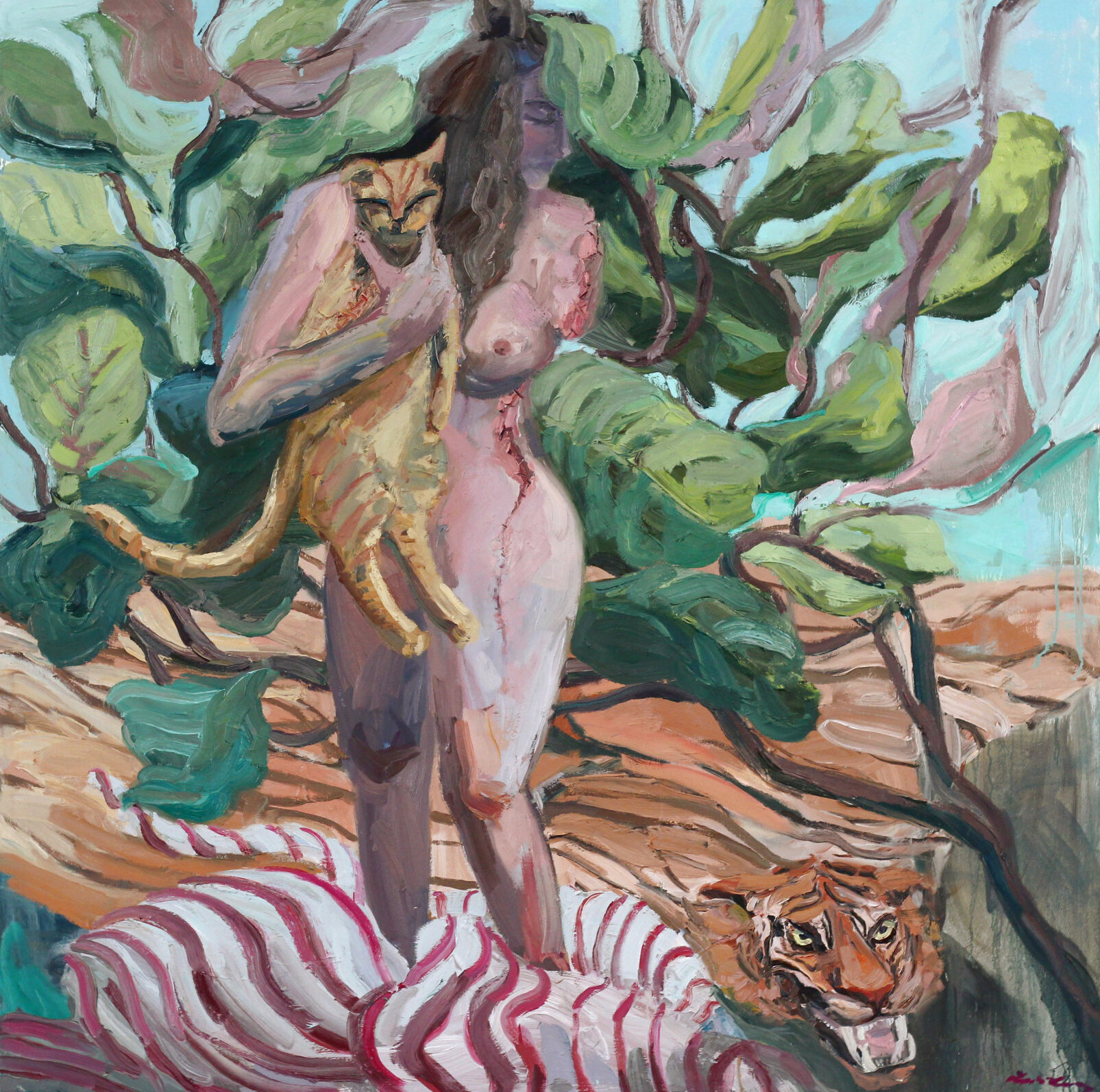 © Wives’ Tale, 60x60 inches, oil on canvas, 2020