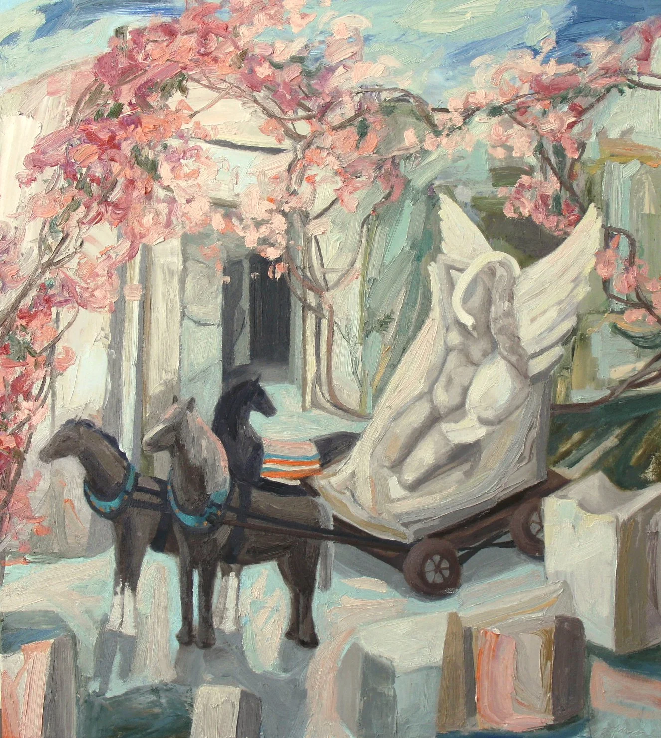  © Uncovering Leda, 34×38 inches, oil on canvas, 2025 