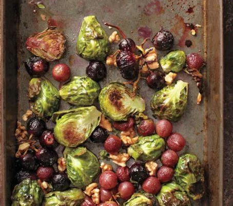 Roasted Brussels Sprouts and Grapes with Walnuts 