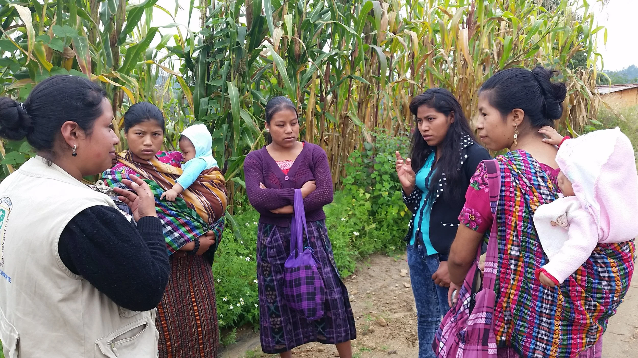 Sharing health information with a group of adolescent sisters.