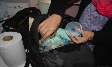 Portable breast milk pump backpacks allow Silvia to travel to women’s homes to collect donations of breast milk for the hospitalized newborns.