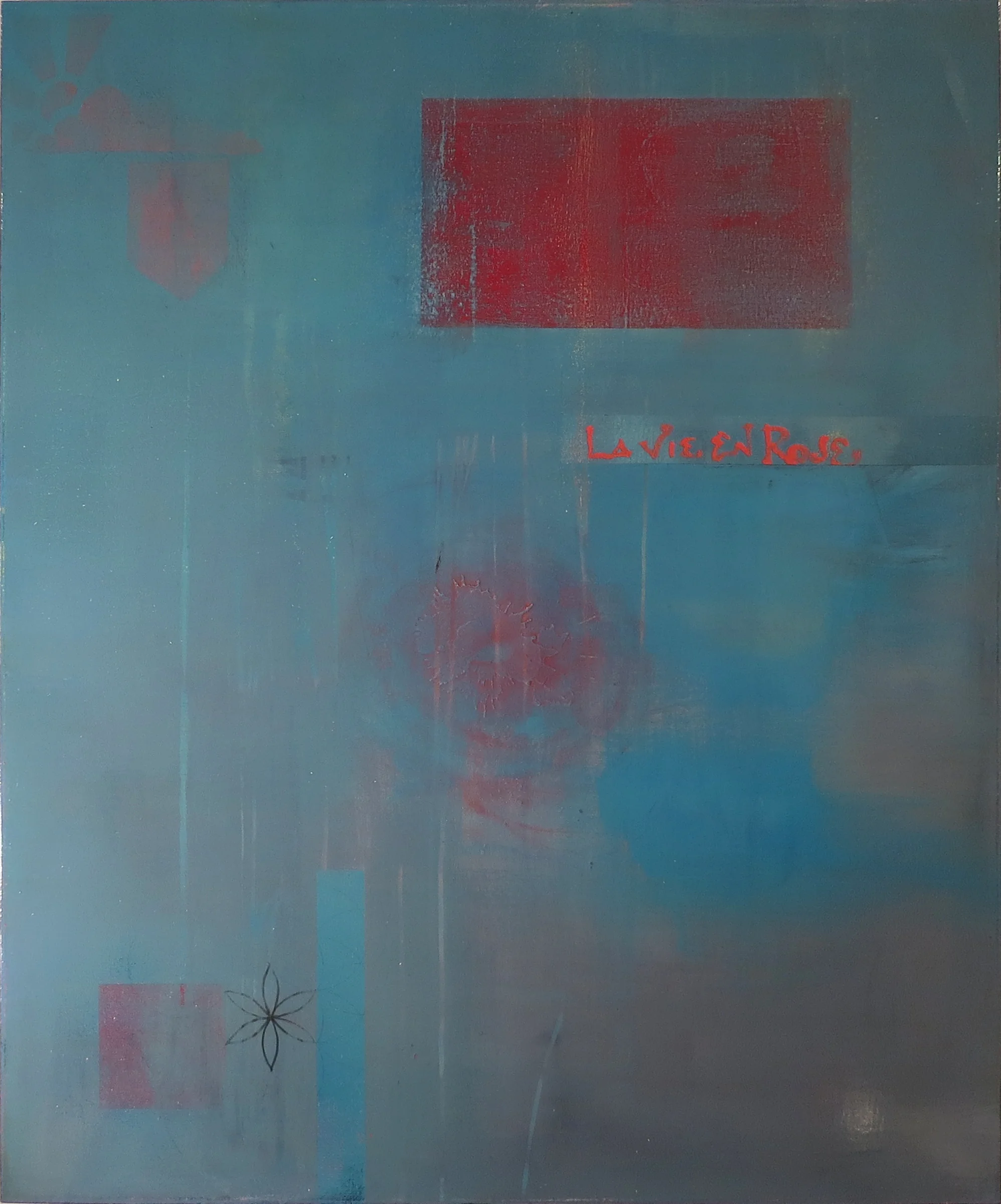 LIFE IN BLUE 2014 Series: Piece Hill Acrylic, Graphite, Wax, Varnish on Canvas 36x48" SOLD