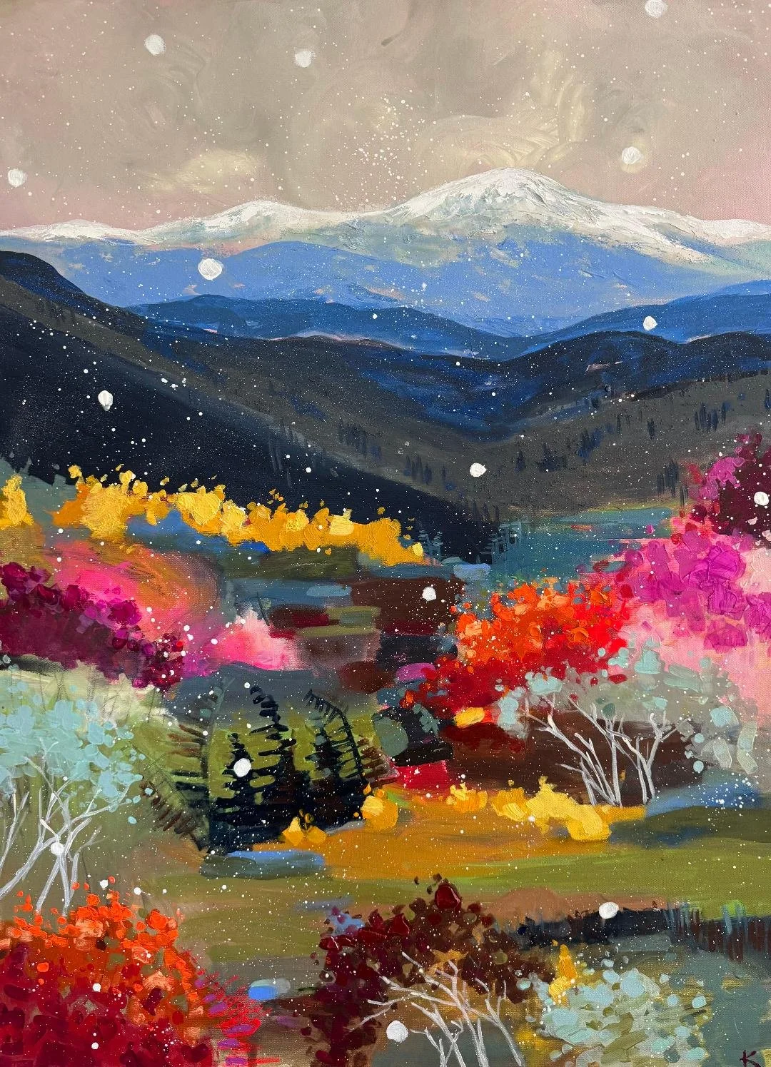 stardust snowfalls on Birch trees 30x40.jpg