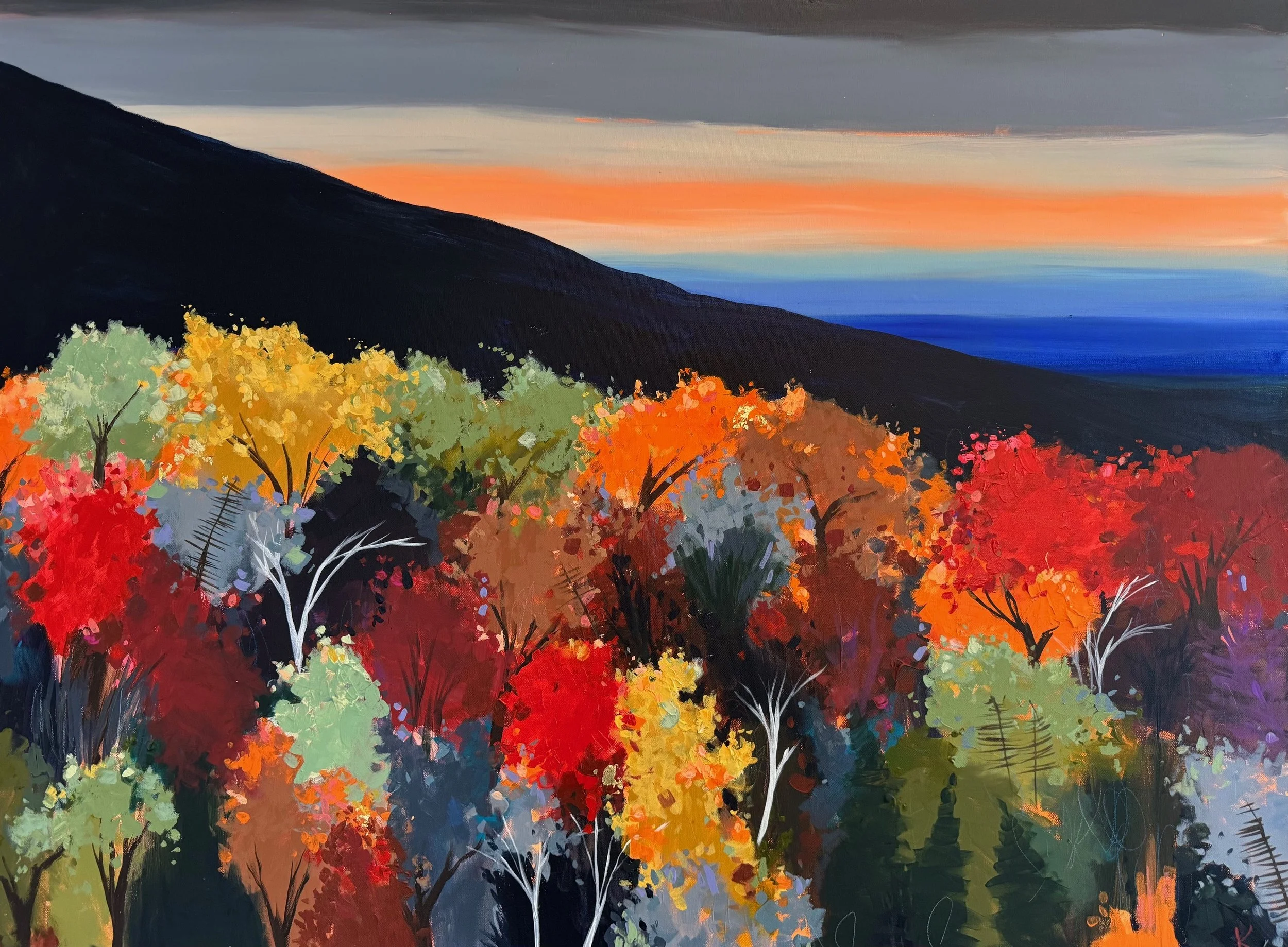 Foliage Leaving for the Sunset 48x36.jpg