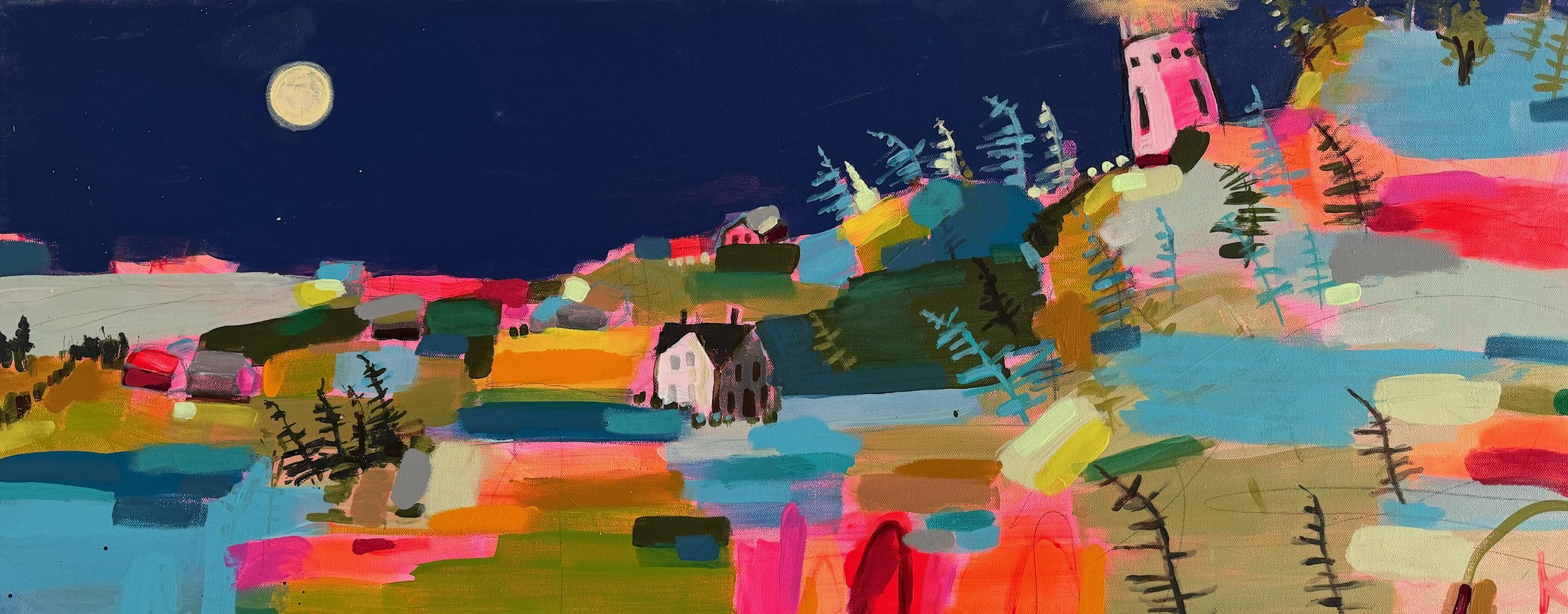 Tree Dance at Midnight Monhegan 16x40.jpg
