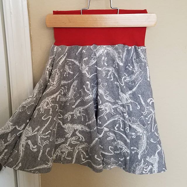 Who said skirts are only for summer? New dino skirt in the making