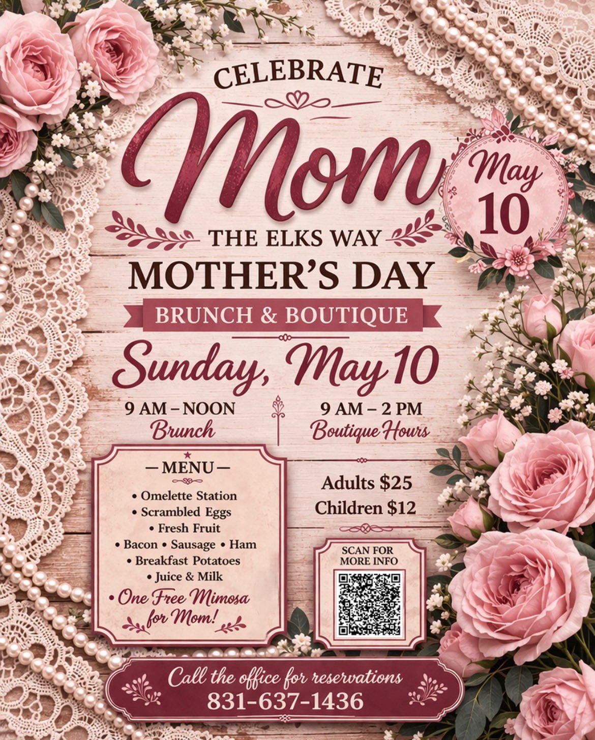 Mother's Day Breakfast @ Elks Lodge