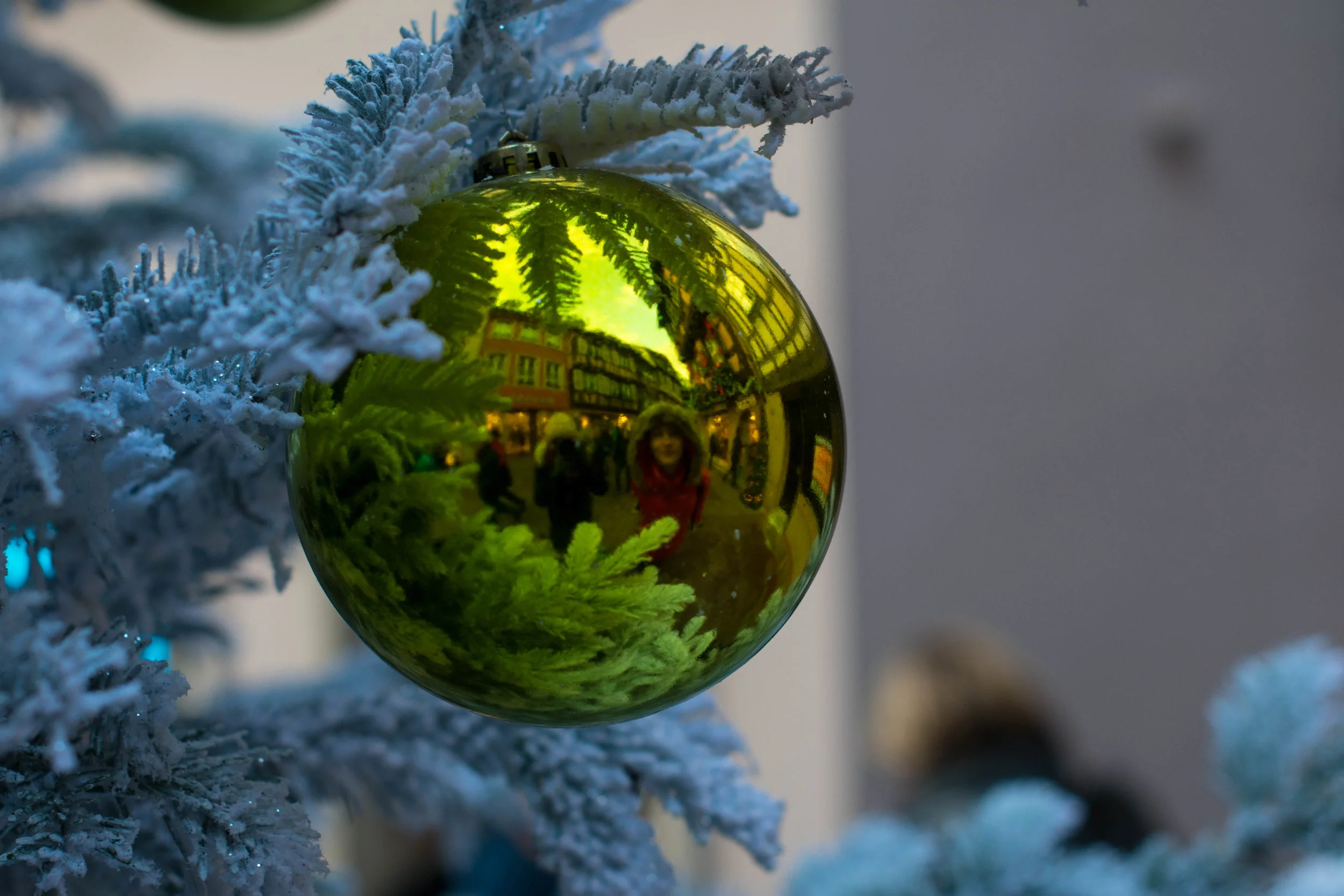 Close-up to a white Christmas