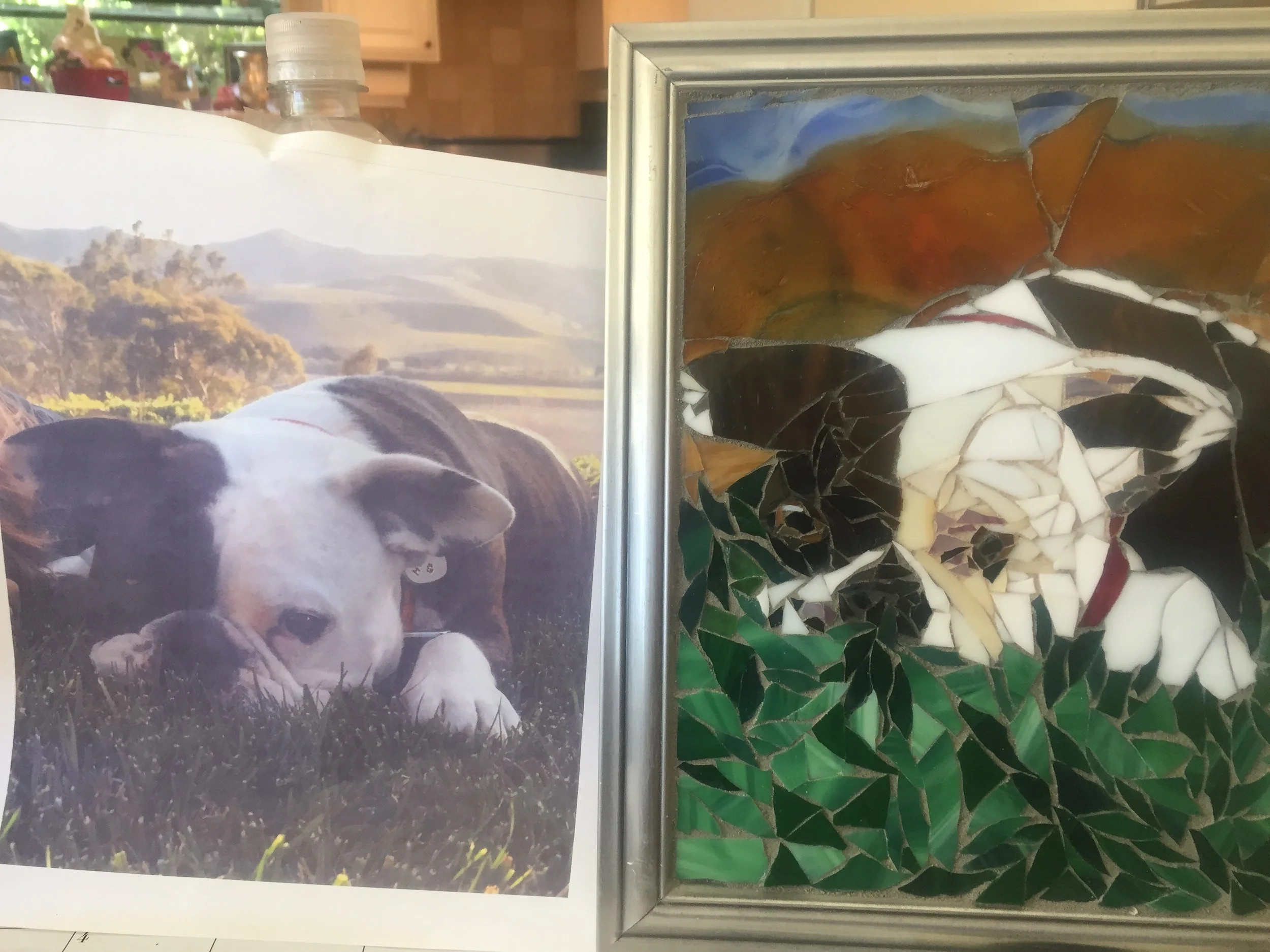  This client's daughter is off to college and she wanted a keepsake of her puppy to sit on her desk. Love his paws.&nbsp; 