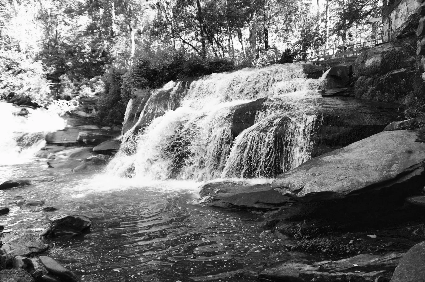 Mills Shoals Falls, Brevard, NC is one of many beautiful places in the Carolina mountains. See the video Connections In Nature that features my paintings and their inspirations on this site.