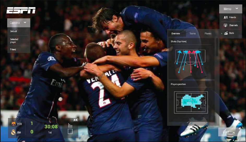 Screen prototype for "Live Player Stats".