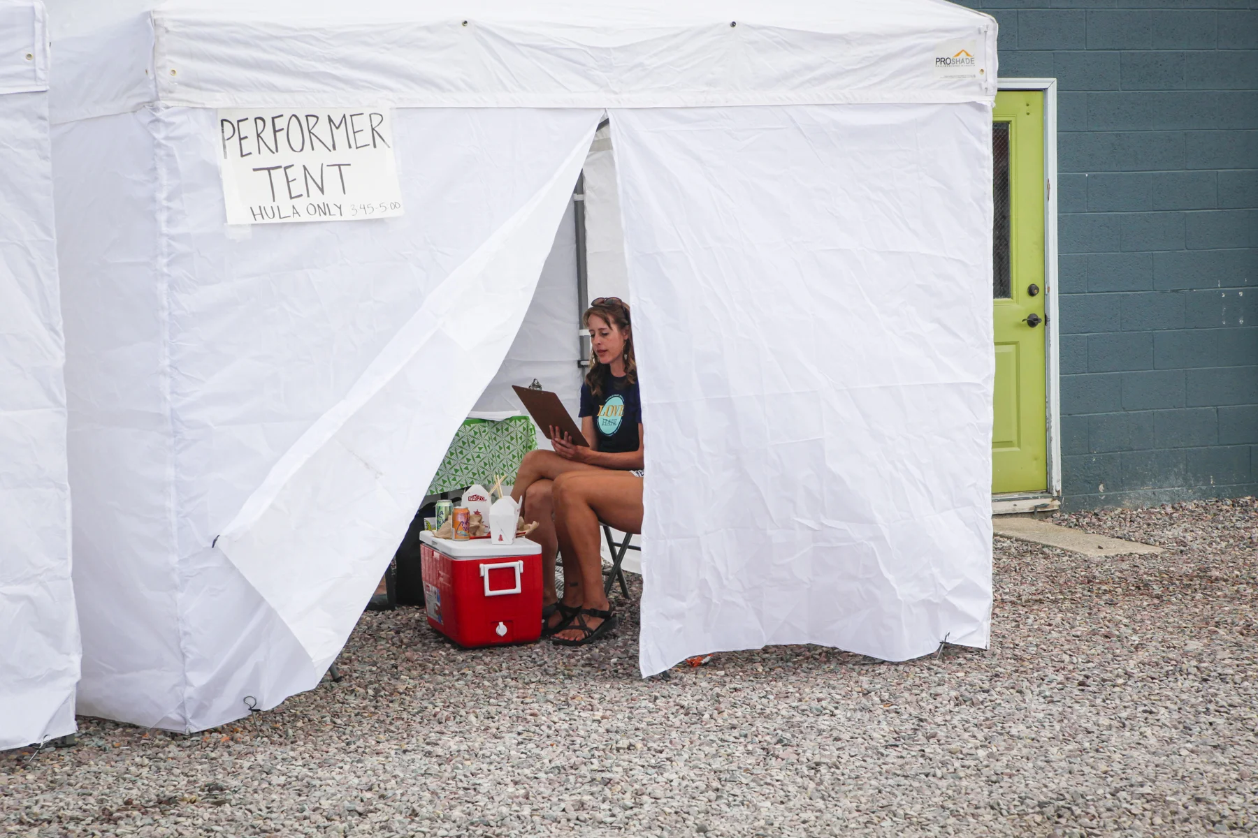 Organizer Jessica Laferriere practices her speech that she will give with co-organizer Dominica Esperas during the event. Photo credit - Amanda Guy Photography