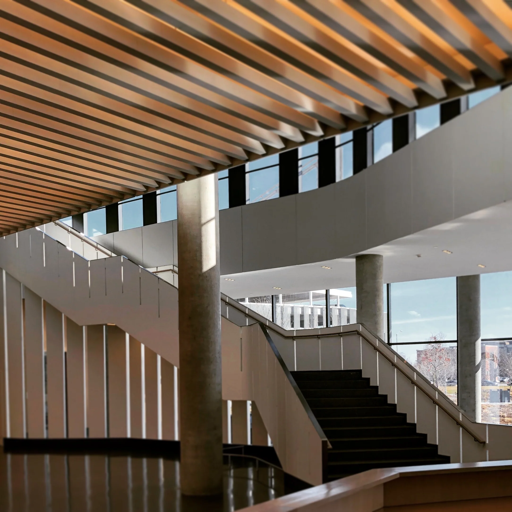  Inside Cummins Indy, from the main lobby past reception - in collaboration with DBP and my role as Director of Architecture at Cummins 
