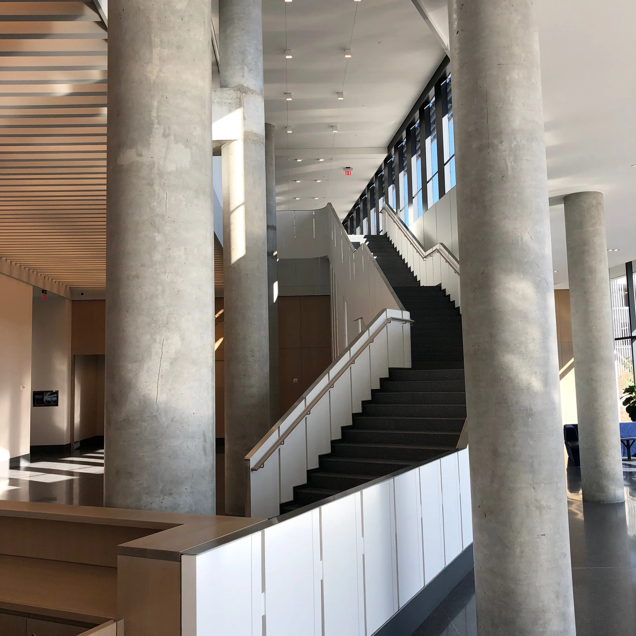  Inside Cummins Indy, from the main lobby past reception up the stair to receiving and hospitality areas - in collaboration with DBP and my role as Director of Architecture at Cummins 