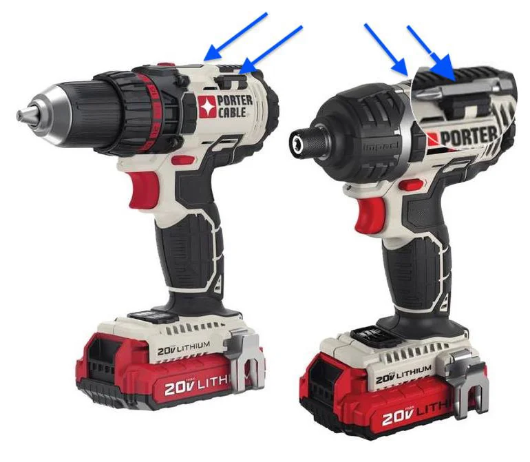 The Porter Cable set has two magnetic holders – each